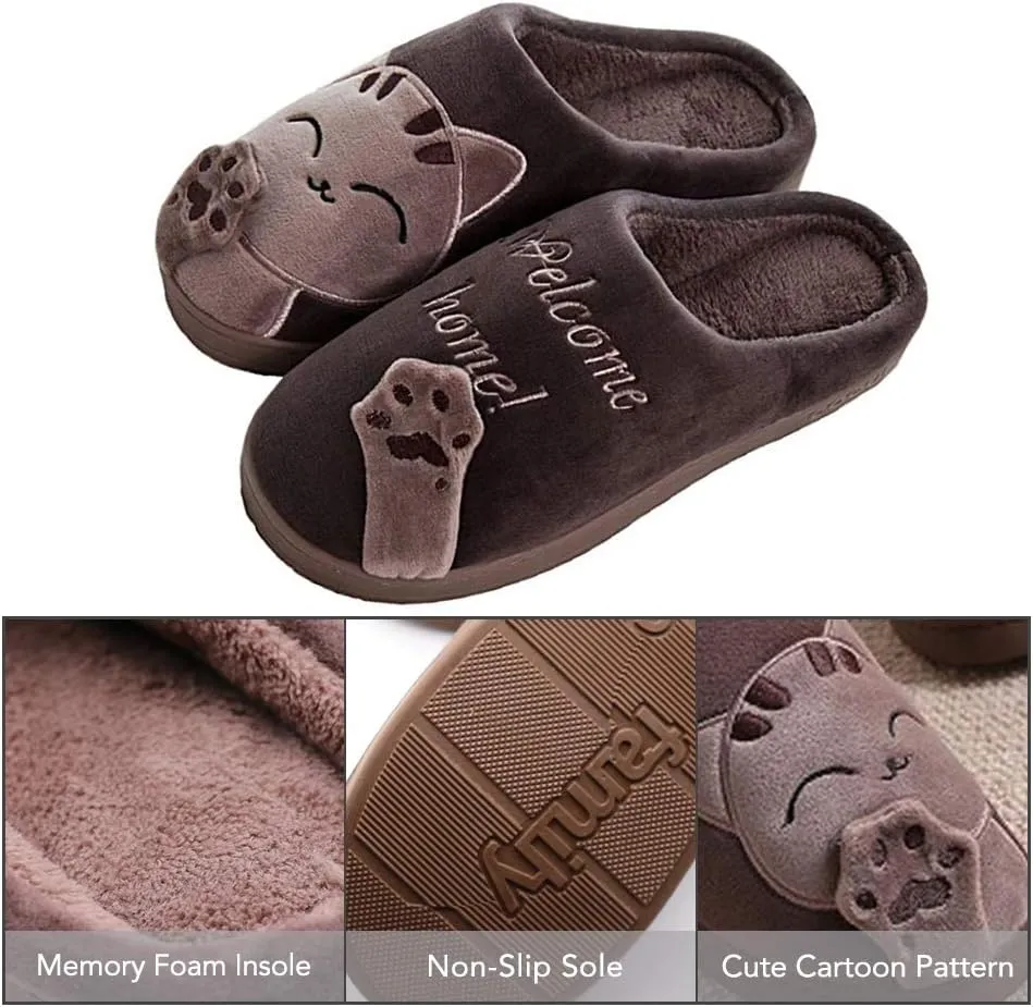 techcity Women's & Men's Comfort Memory Foam Slippers Breathable Fuzzy Slip on Clog House Shoes w/Indoor Outdoor Anti-Skid Sole
