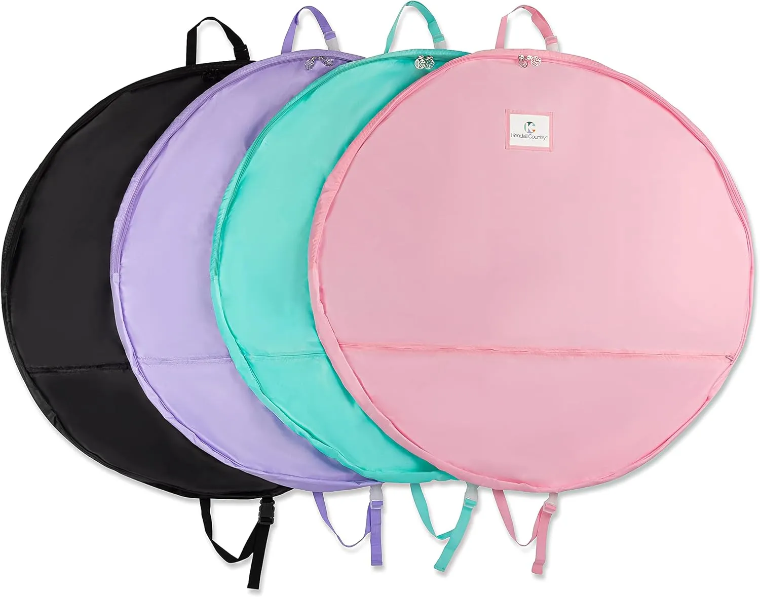 Teen Girl & Adult Tutu Garment Bag - 40 inch Pancake Tutu Bag, Dance Bag, Inner Straps, 3 in Gusset, Pockets, for Costume Skirt Travel, Storage, Ballerinas, Competitive Dancers, Seafoam