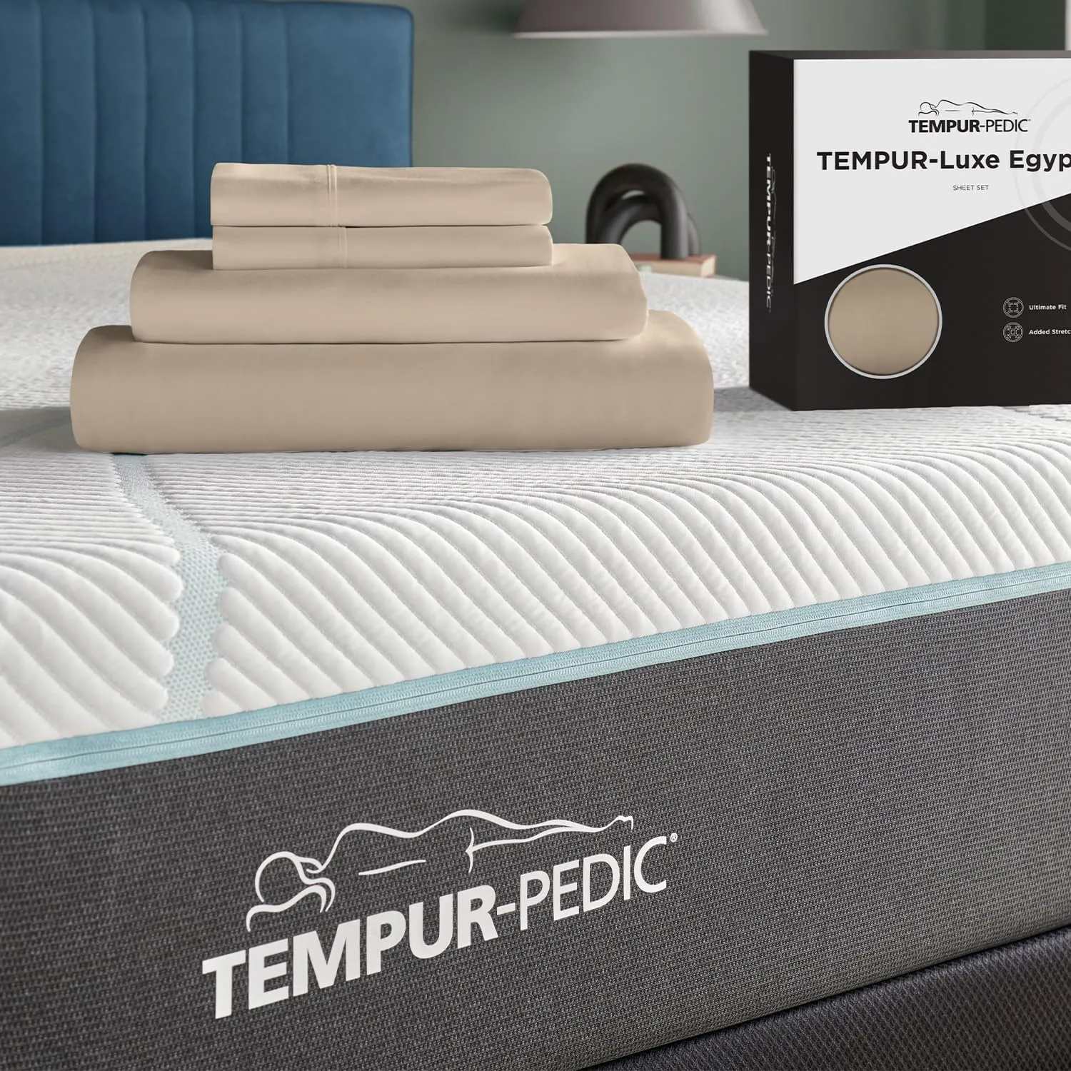 TEMPUR Luxe Egyptian Cotton Sheet Set Sandstone - King