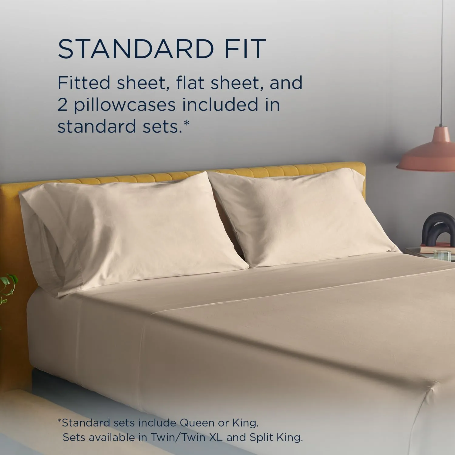 TEMPUR Luxe Egyptian Cotton Sheet Set Sandstone - King