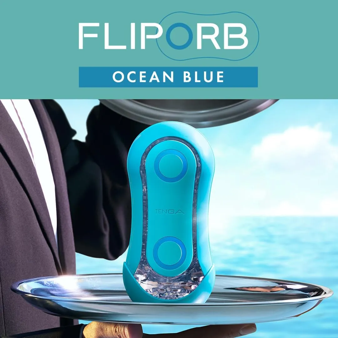 TENGA FLIP ORB Ocean Blue Reusable Toy Easy to Clean Male Masturbator, Fully Waterproof