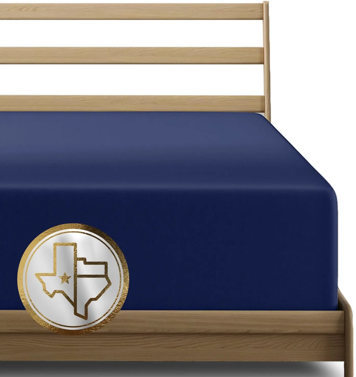 Texas Linen Co. Luxury Egyptian Cotton King Fitted Sheet Only - 1000-Thread-Count King Size Fitted Sheet, Soft, Cooling, Sateen Weave Hotel Quality Bottom, Fits 18" Deep Pocket Mattress - Navy Blue