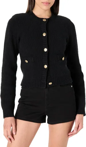 The Drop Women's Plus Size Janice Gold Button Fitted Sweater Cardigan