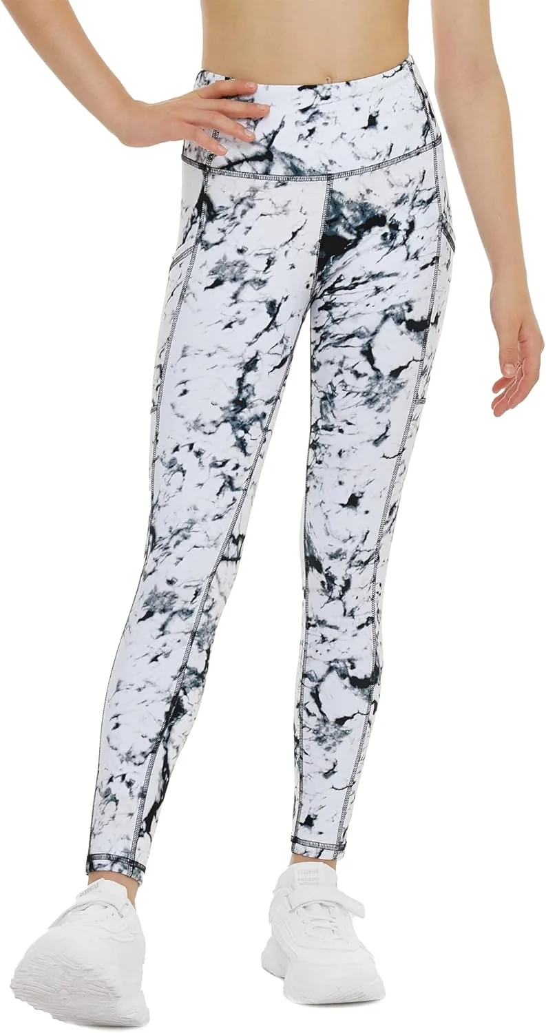 THE GYM PEOPLE Girls Workout Leggings Kids High Waist Stretch Athletic Dance Yoga Pants with Pockets
