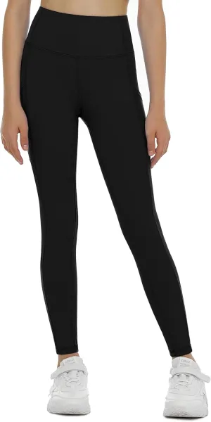 THE GYM PEOPLE Girls Workout Leggings Kids High Waist Stretch Athletic Dance Yoga Pants with Pockets