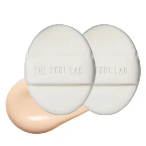 THE TOOL LAB Long-Lasting Tension Puff (Airy type, Oval) - Korean Olive Young Makeup Puff Sponge for Liquid Foundation Cushion Shading Blusher, 100% Pure Rubycell for Lightweight Adherence - 2.6 inch