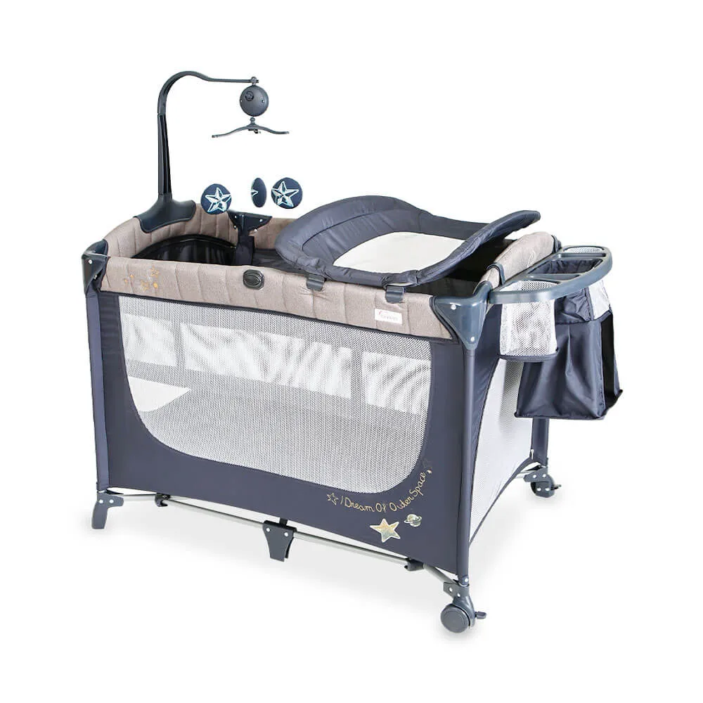 Tinnies Drop Side Play Pen-Blue