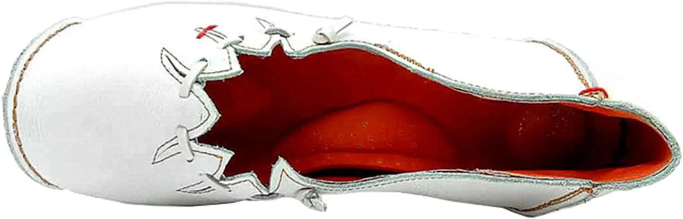 TMA EYES Women's Leather Soft Sole Slip on Low Heel Casual Shoes