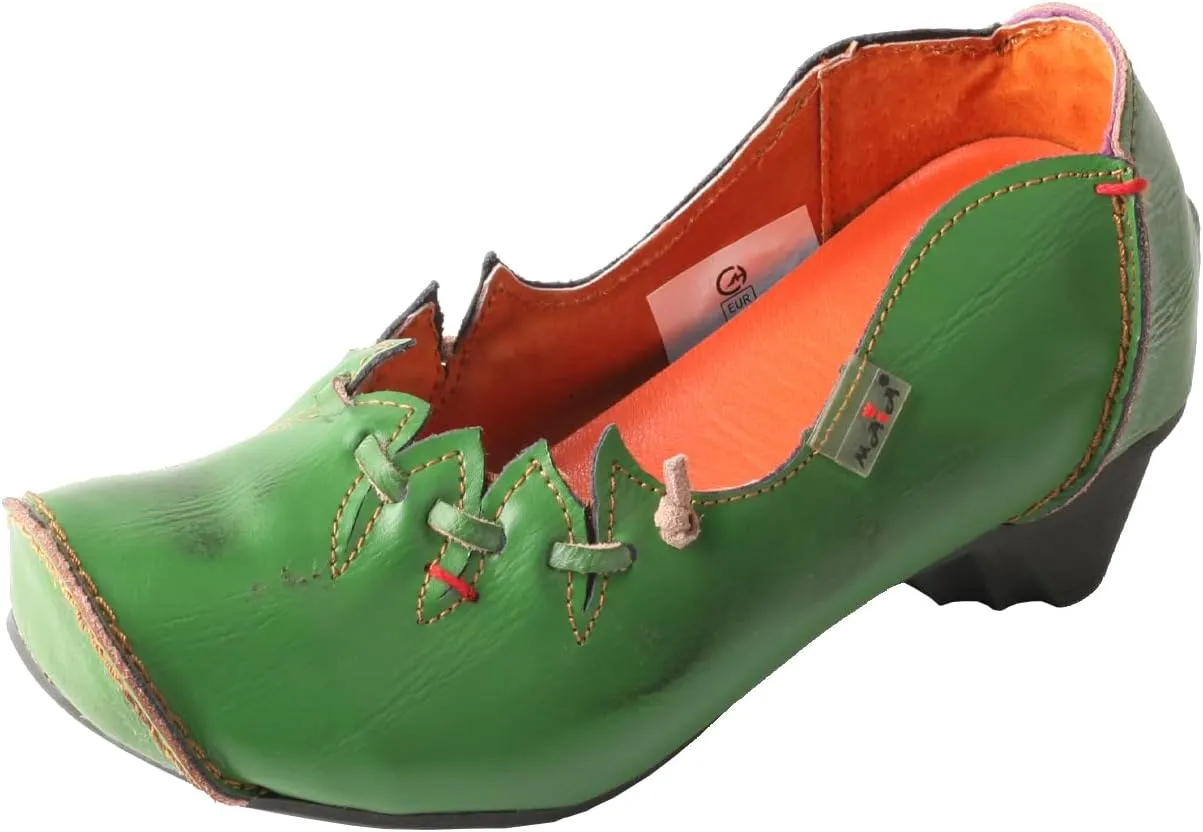 TMA EYES Women's Leather Soft Sole Slip on Low Heel Casual Shoes