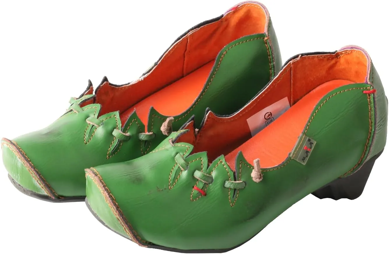 TMA EYES Women's Leather Soft Sole Slip on Low Heel Casual Shoes