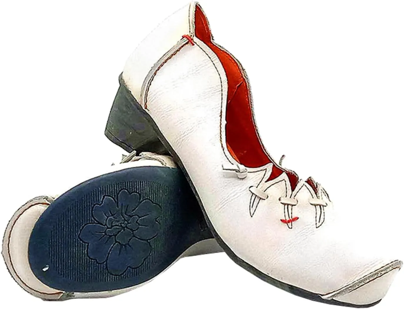 TMA EYES Women's Leather Soft Sole Slip on Low Heel Casual Shoes