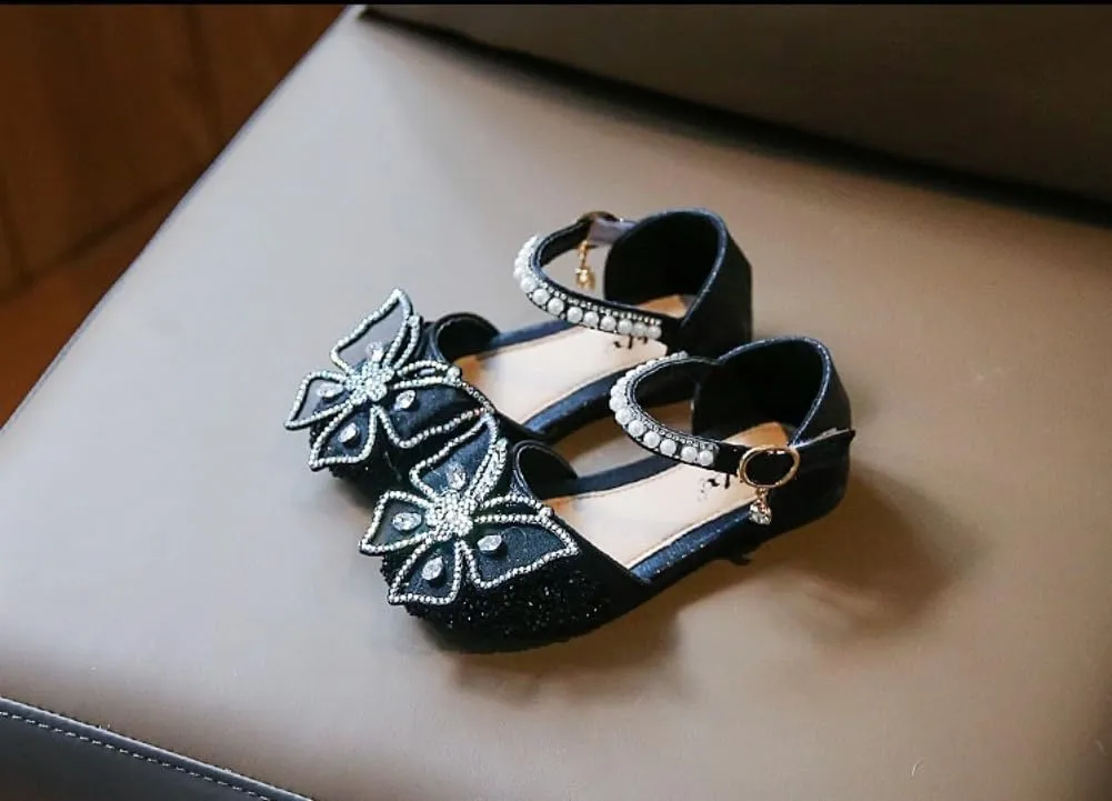 Toddler Girls Sparkle Princess Mary Jane Ballet Flats Glitter Bow Flower Girl Wedding School Party Shoes for Little Kids