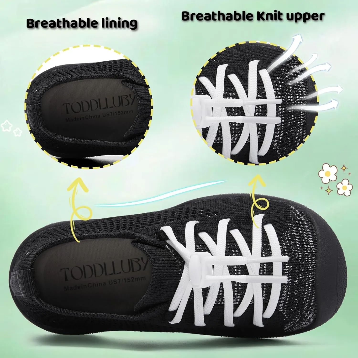 Toddler Shoes Boys Girls | with Arch Support | Slip-on| Barefoot | Breathable & Non-Slip Tennis Shoes