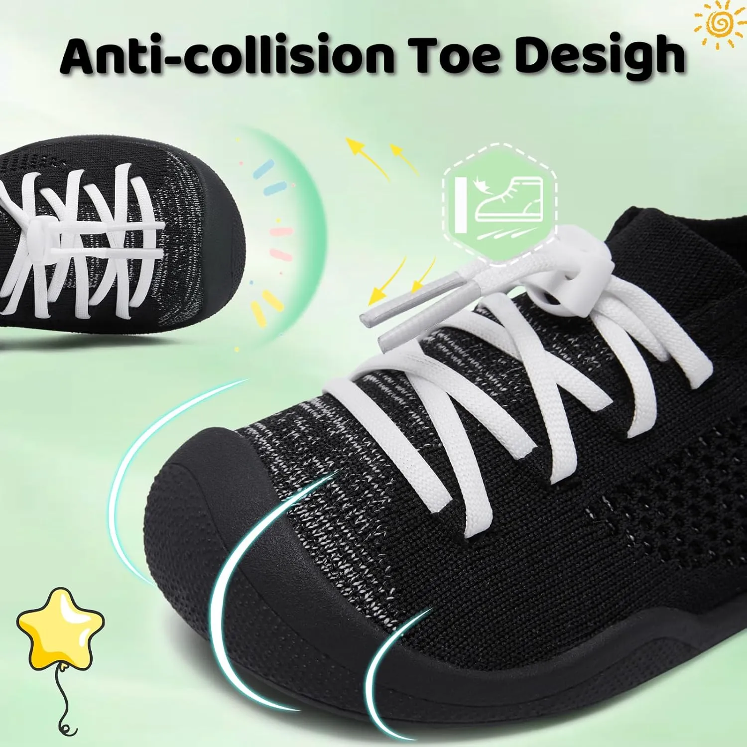 Toddler Shoes Boys Girls | with Arch Support | Slip-on| Barefoot | Breathable & Non-Slip Tennis Shoes
