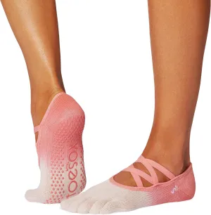 toesox Women’s Elle Full Toe Grip Socks – Non-Slip Pilates Socks, Barre & Yoga Socks with Grips, Ballet Toe Socks