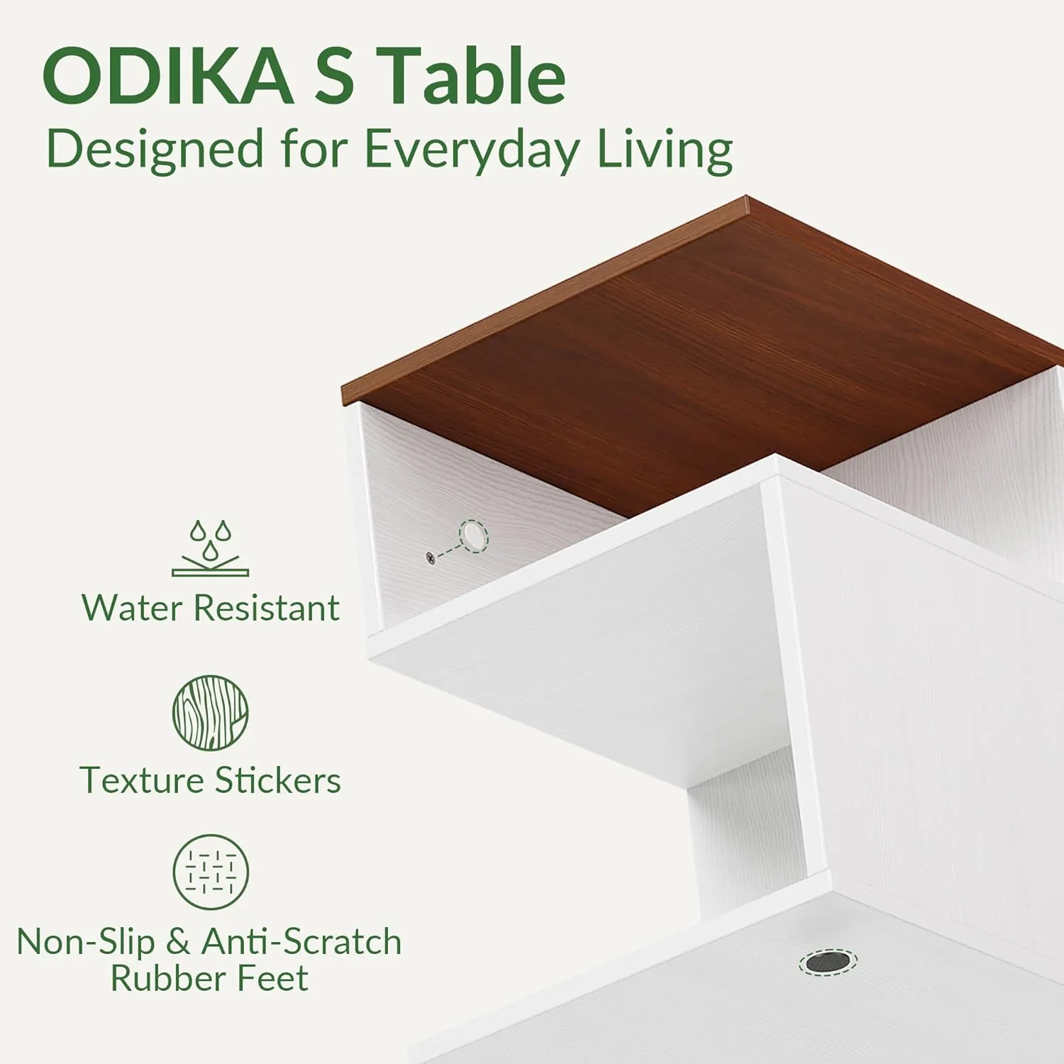 Tokyo S Minimalist 3 Tier End Table - Japanese-Inspired Bedside Table for Bedroom, Minimalist 3 Tier Wood Nightstand for Small Spaces with Open Storage