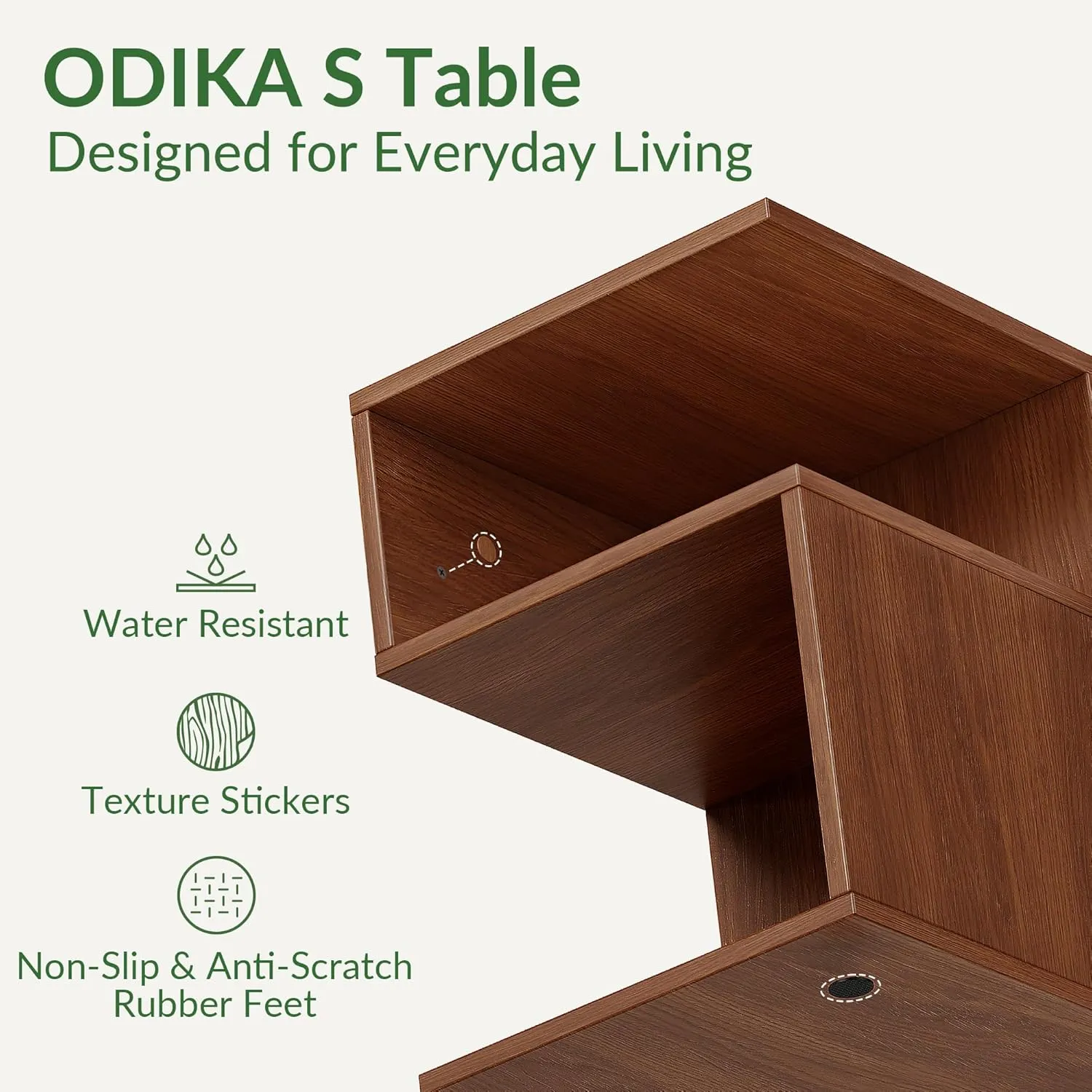 Tokyo S Minimalist 3 Tier End Table - Minimalist 3-Tier Wood Nightstand for Small Spaces with Open Storage - Japanese-Inspired Bedside Table for Bedroom (Oak)