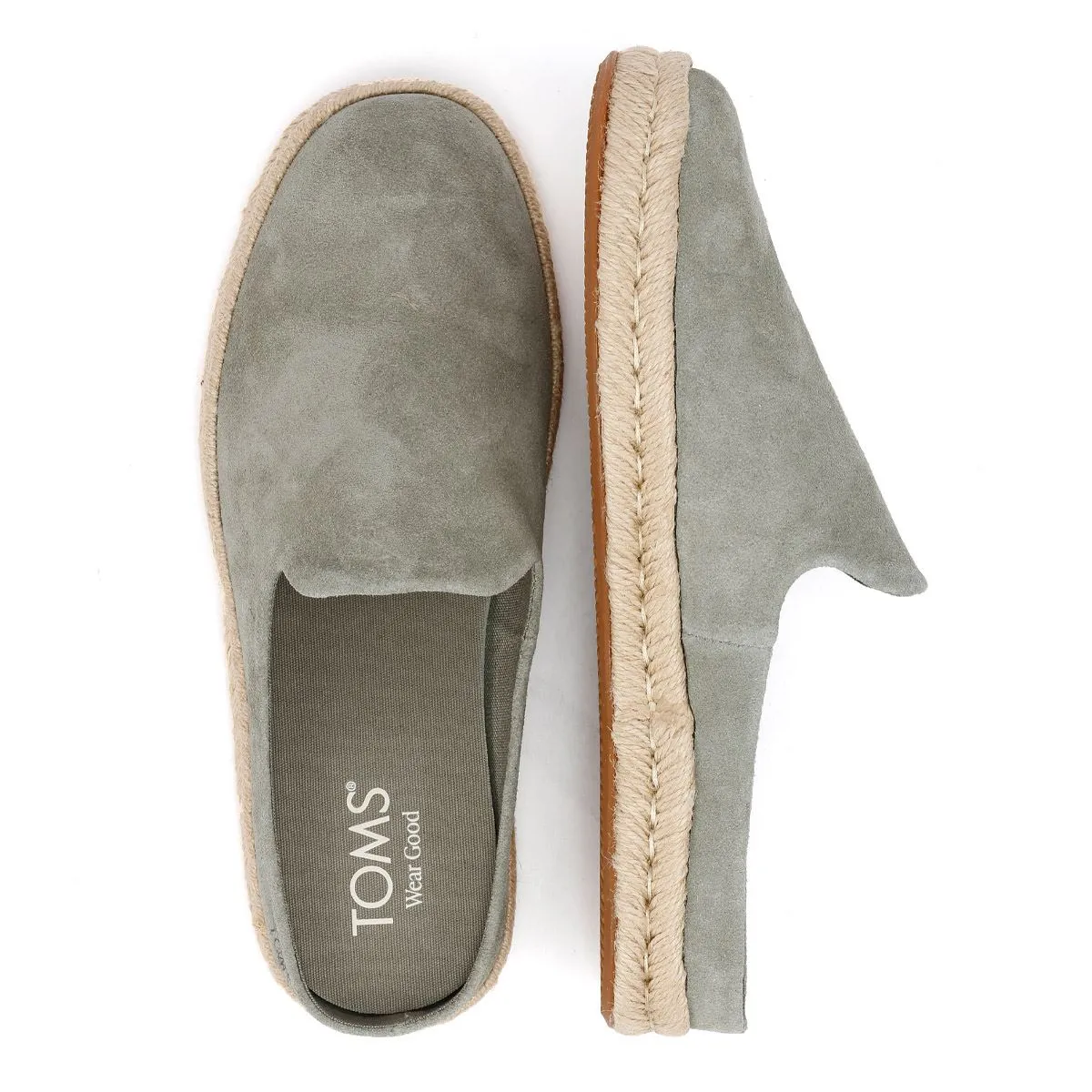 TOMS Santiago Suede Men's Vetiver Grey Mules