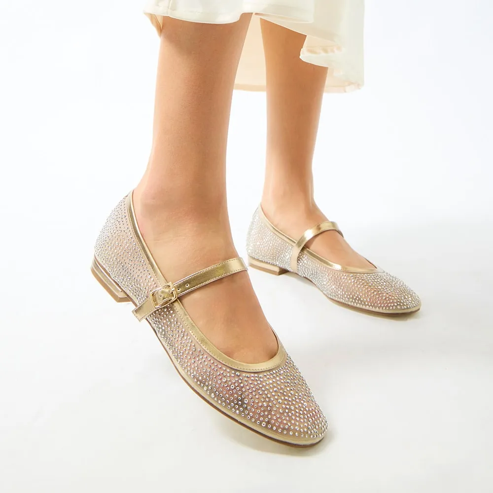 Topaz Flat in Soft Gold