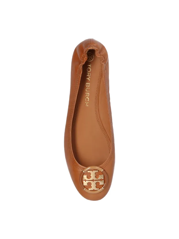 Tory Burch Multi-Logo Ballet Flat Shoes Tan