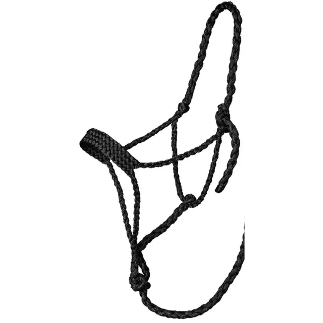 Tough 1 Black Mule Tape Halter with 10' Lead Rope