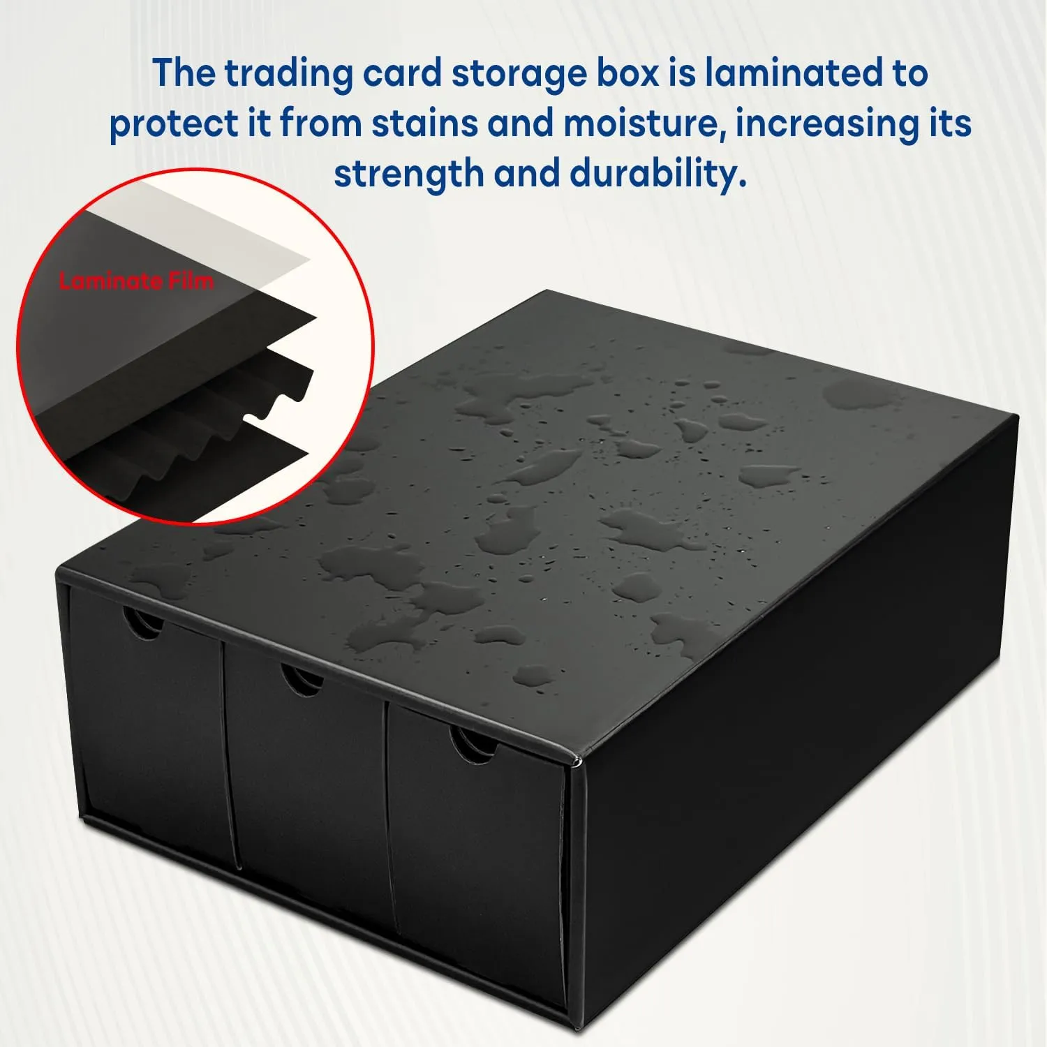 Trading Card Storage Box, Collector Cardboard Card Box with 50 Dividers for MTG TCG Magic Baseball Sports Cards Collection, 12 Drawers