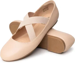 Trary Black Ballet Flats - Ankle Strap Mary Jane Shoes, Wide Width Women's Flats for Dressy Occasions