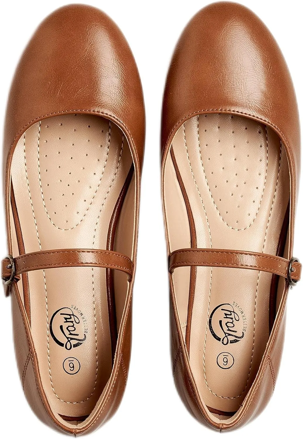 Trary Mary Jane Ballet Flats, Black Flats for Women, Ankle Strap Dressy Comfortable Flats
