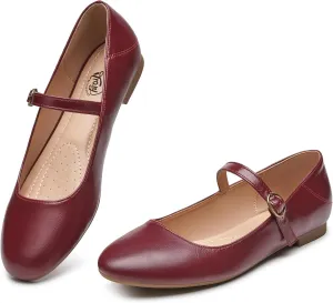 Trary Mary Jane Ballet Flats, Black Flats for Women, Ankle Strap Dressy Comfortable Flats