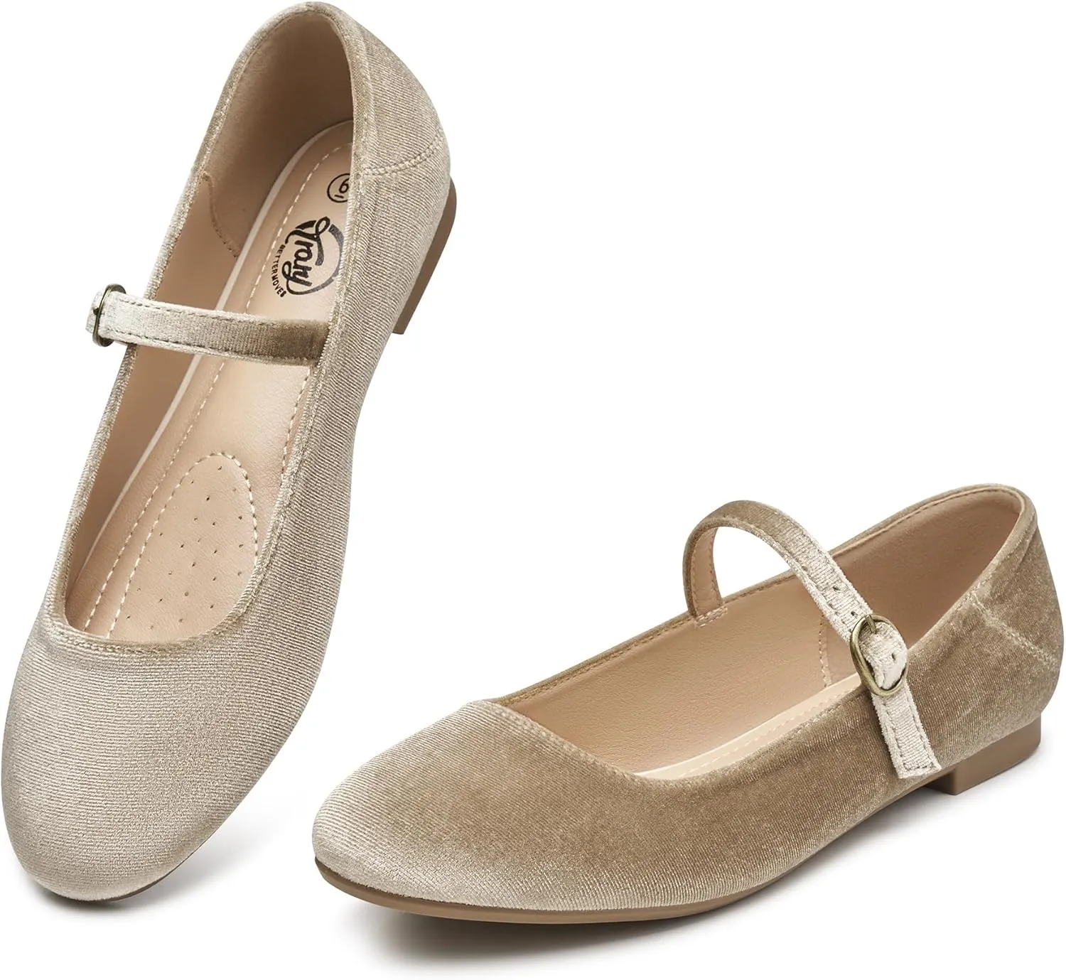 Trary Mary Jane Ballet Flats, Black Flats for Women, Ankle Strap Dressy Comfortable Flats