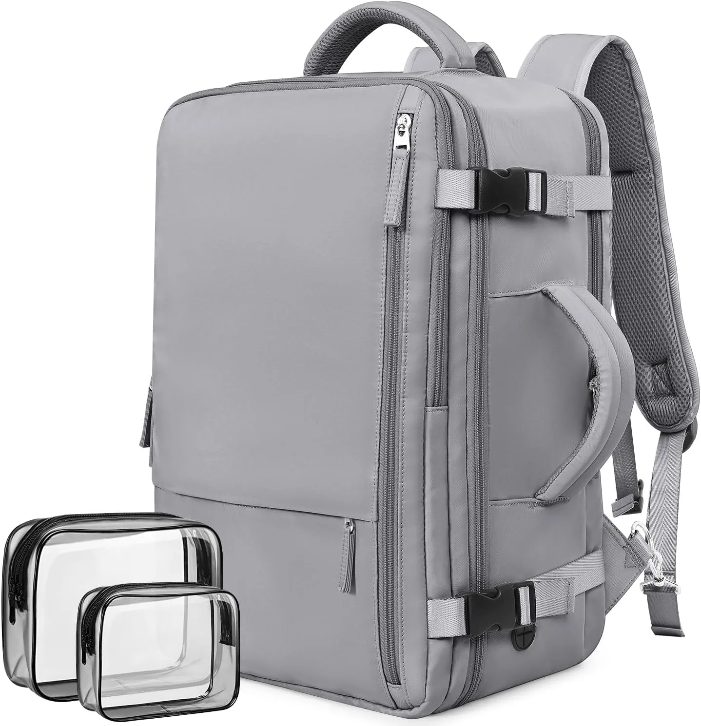 Travel Backpack for Women Men, Carry on Backpack Bag for Traveling on Airplane, Flight Approved Personal Item Size Backpack Luggage,Travel Essentials, Dark Grey