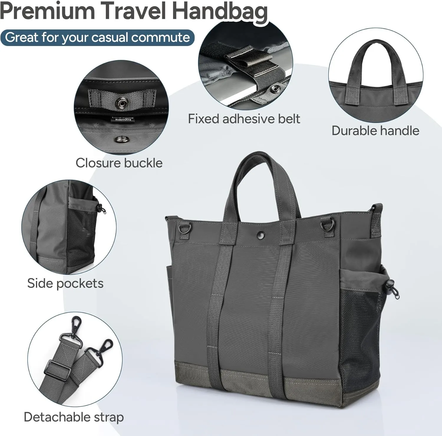 travel inspira Anti-Wrinkle Laptop Tote for Women & Men with Adjustable Strap & Organizer, Commuting/Business Travel Work Bag