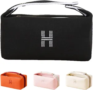 Travel Makeup Bag, Waterproof Canvas Cosmetic Bag Make Up Organizer Case for Women, Large Toiletry Bag Skincare Pouch for Toiletries Accessories Brushes