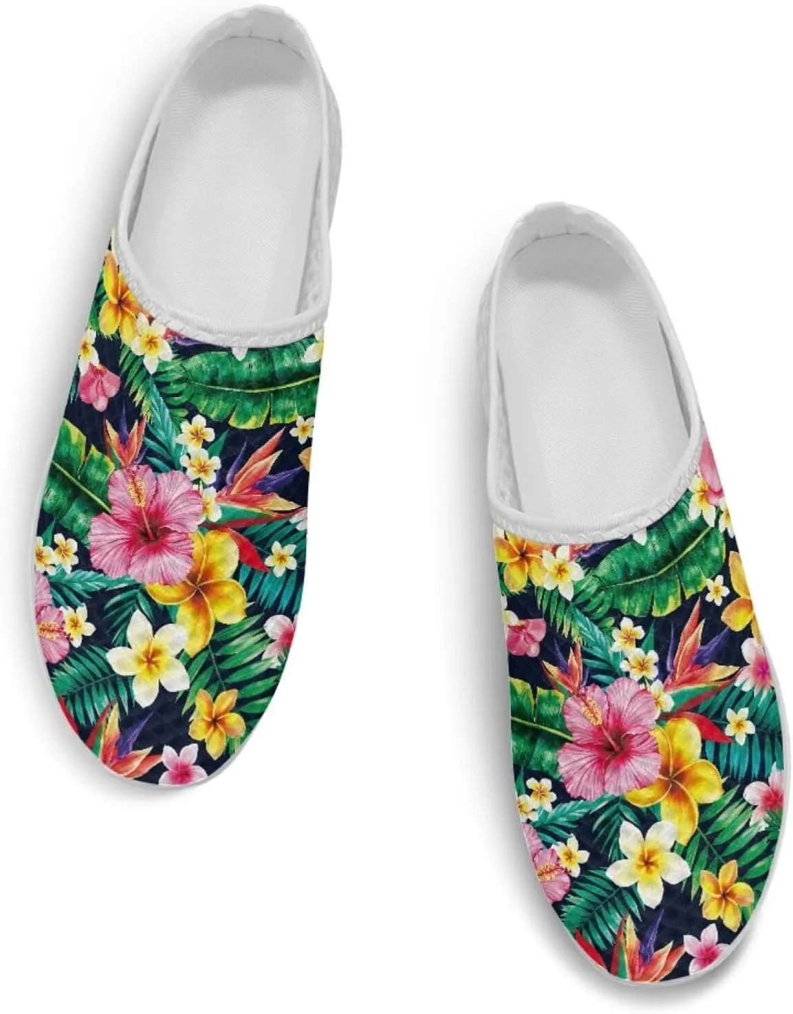 Tropical Flora Women's Arch Support Mule Garden Shoes Slip On Loafers Breathable Summer Barefoot Walking Flat