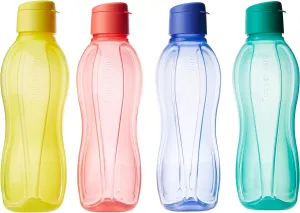 Tupperware Fliptop 1 Liter Bottle, Set Of 4, Multicolor