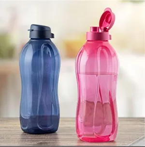 Tupperware . Plastic 2 Litres Eco Bottle Set Of 2 Pc, Multicolor