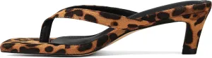 Uacllcau Kitten Heels Sandals for Women Square Open Toe Flip Flops Strappy Heels for Women Sandals Slides