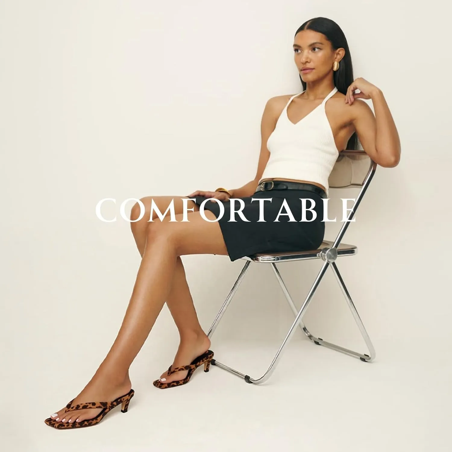 Uacllcau Kitten Heels Sandals for Women Square Open Toe Flip Flops Strappy Heels for Women Sandals Slides
