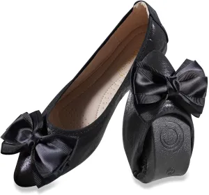 Unifizz Women's Ballet Flat Shoes - Cute Beads Bowtie Wedding Flats Slip on Flats for Women Comfortable