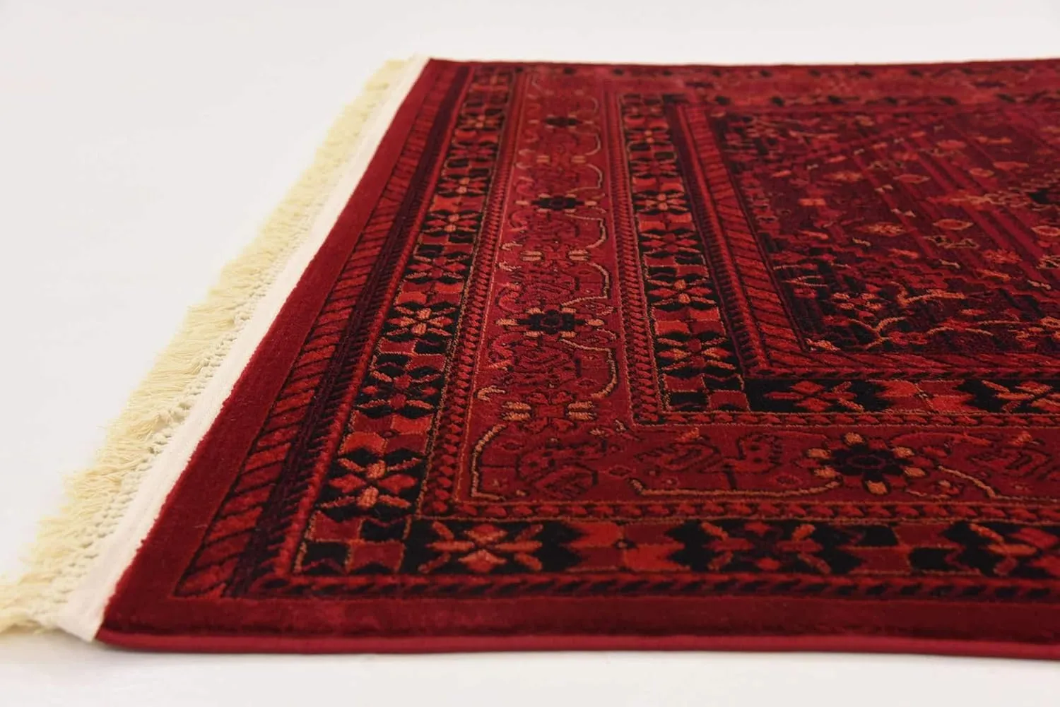 Unique Loom Tekke Collection Area Rug - Sheibani (5' 3" x 8' Rectangle, Red/ Black)