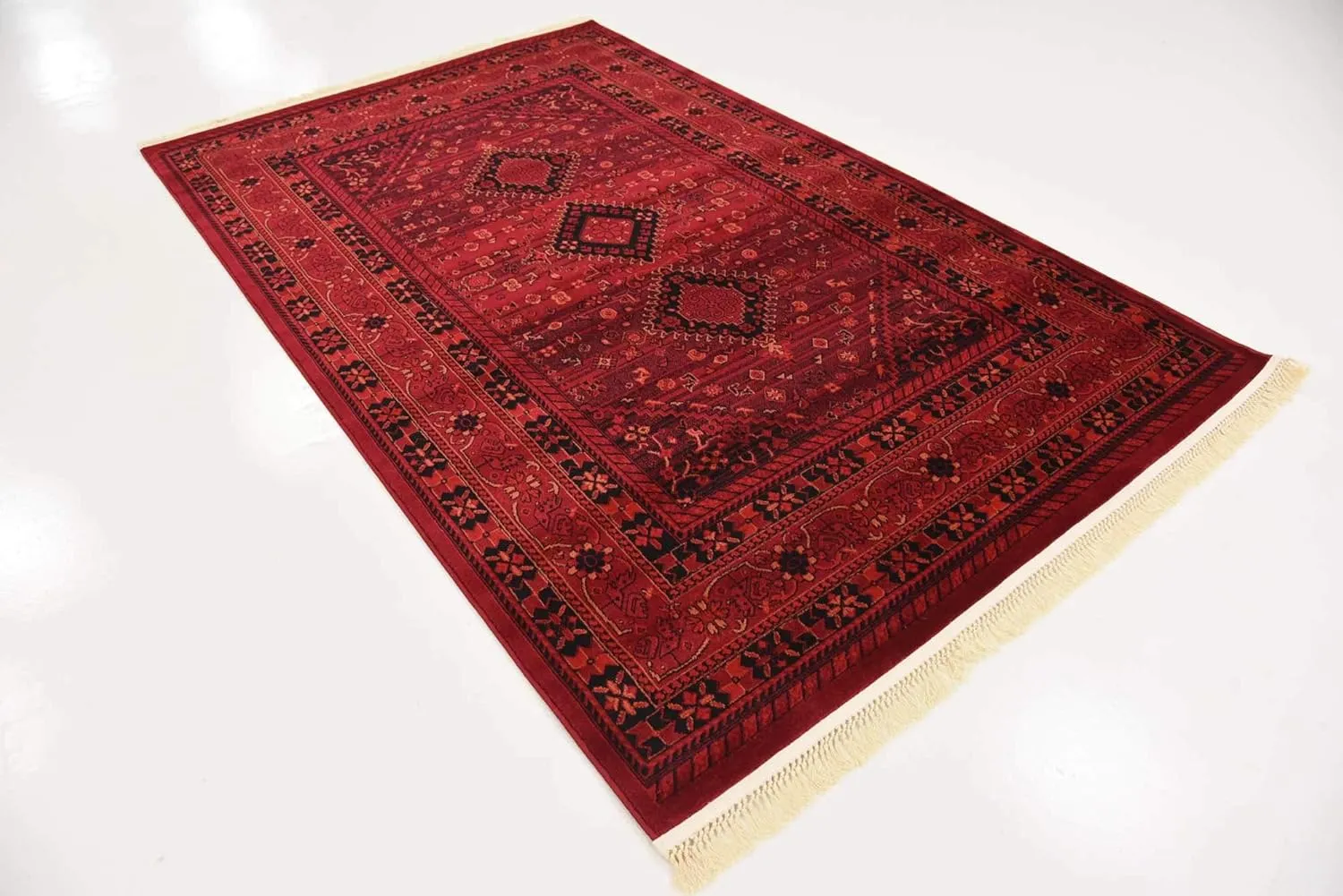 Unique Loom Tekke Collection Area Rug - Sheibani (5' 3" x 8' Rectangle, Red/ Black)