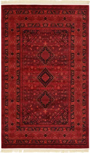Unique Loom Tekke Collection Area Rug - Sheibani (5' 3" x 8' Rectangle, Red/ Black)