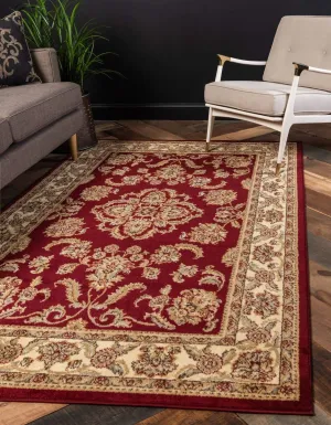 Unique Loom Voyage Collection Traditional Oriental Classic Intricate Design Area Rug (5' 0 x 8' 0 Rectangular, Red/Tan)
