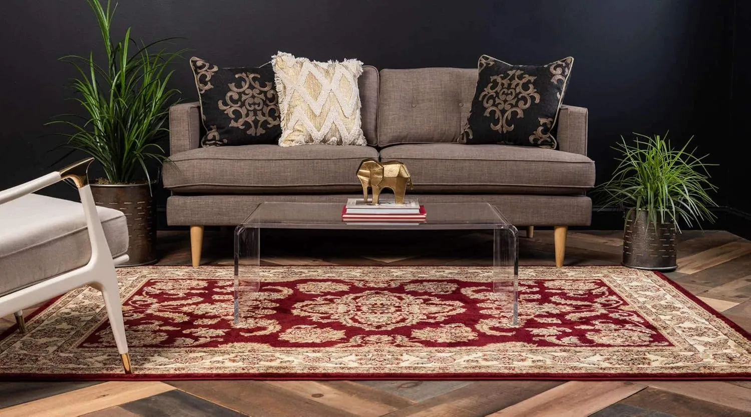 Unique Loom Voyage Collection Traditional Oriental Classic Intricate Design Area Rug (5' 0 x 8' 0 Rectangular, Red/Tan)