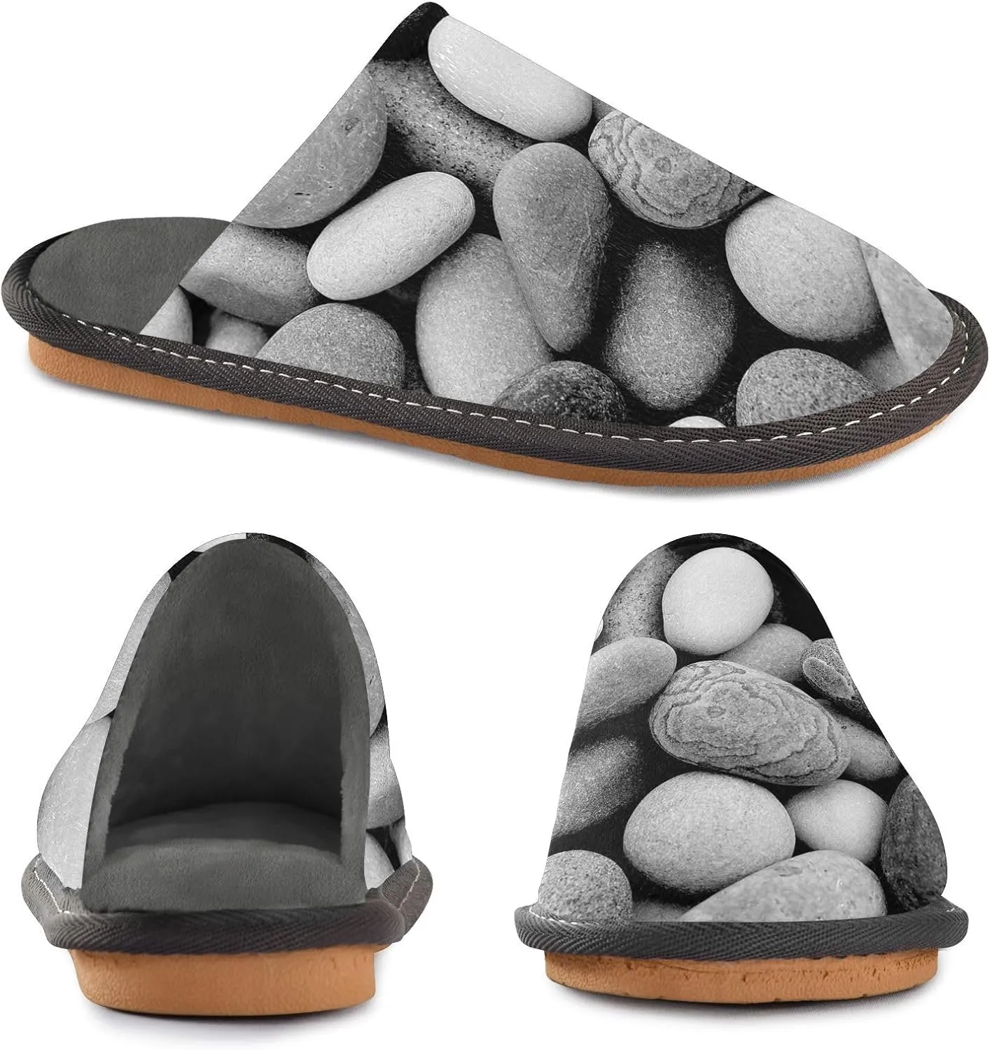 Unisex Fuzzy Foam Slippers Non-Skid Slip-on Soft Warm Sole Fleece Shoes 4-11