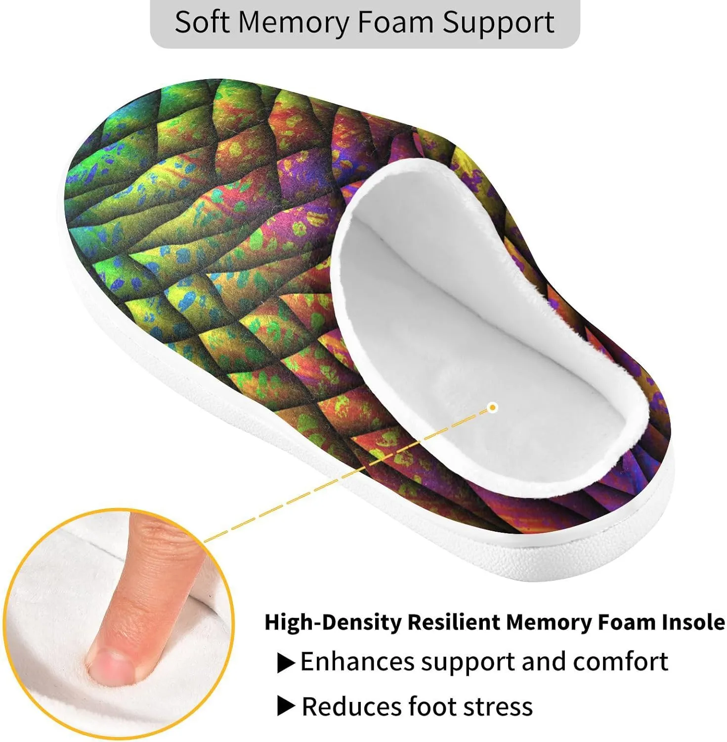 Unisex Memory Foam Slippers Non-Skid Slip-on Soft Warm Sole Fleece Shoes 6-17