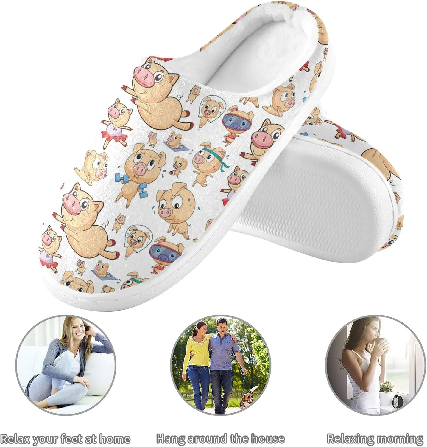 Unisex Memory Foam Slippers Non-Skid Slip-on Soft Warm Sole Fleece Shoes 6-17