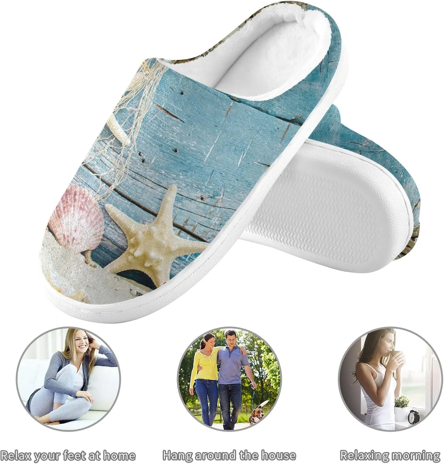 Unisex Memory Foam Slippers Non-Skid Slip-on Soft Warm Sole Fleece Shoes 6-17