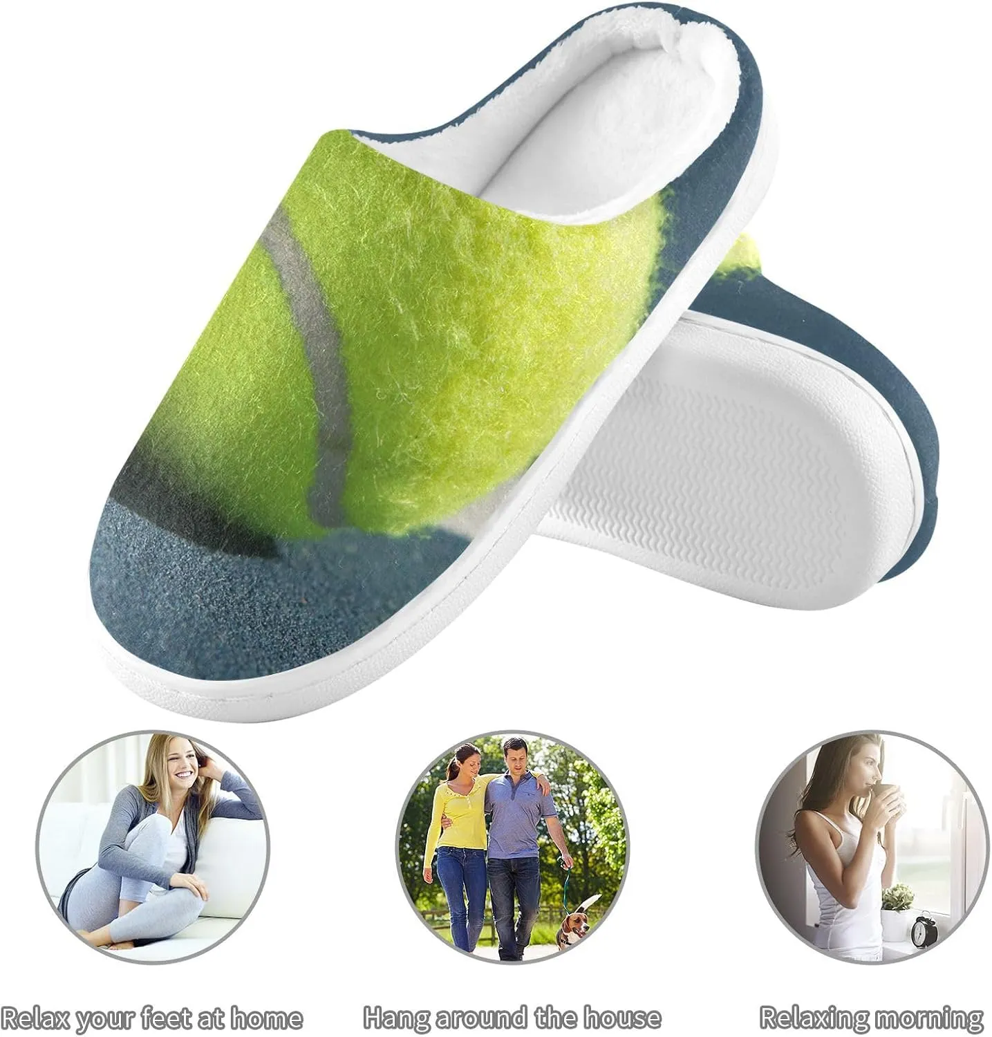 Unisex Memory Foam Slippers Non-Skid Slip-on Soft Warm Sole Fleece Shoes 6-17