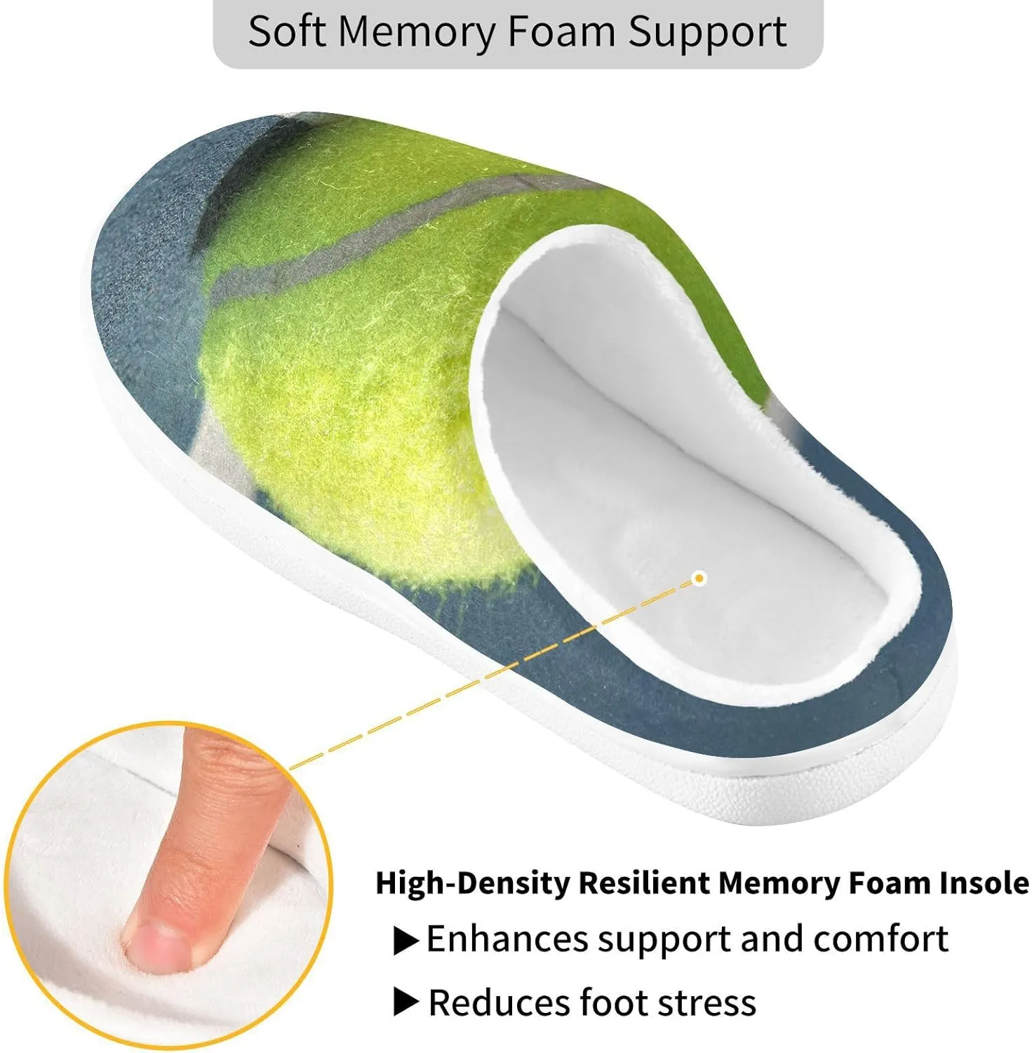 Unisex Memory Foam Slippers Non-Skid Slip-on Soft Warm Sole Fleece Shoes 6-17